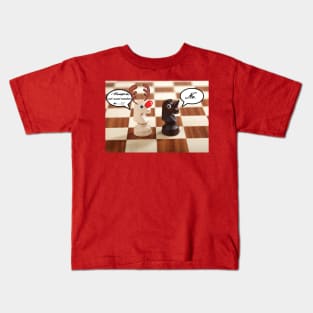 Funny Christmas Reindeer Chess Pieces Kids T-Shirt